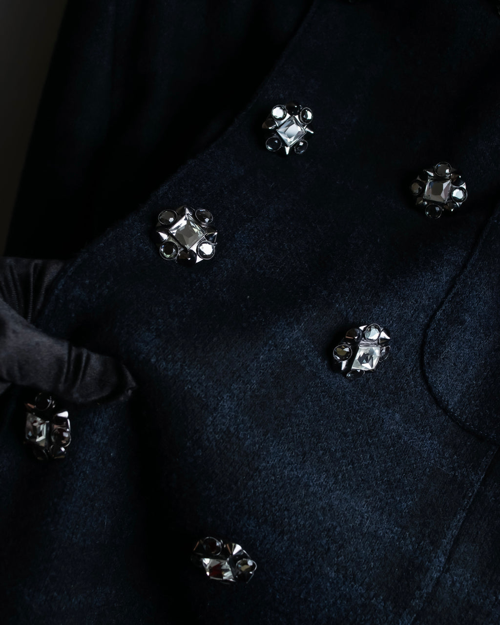 "DOLCE & GABBANA" Double-breasted bejeweled button check pattern jacket