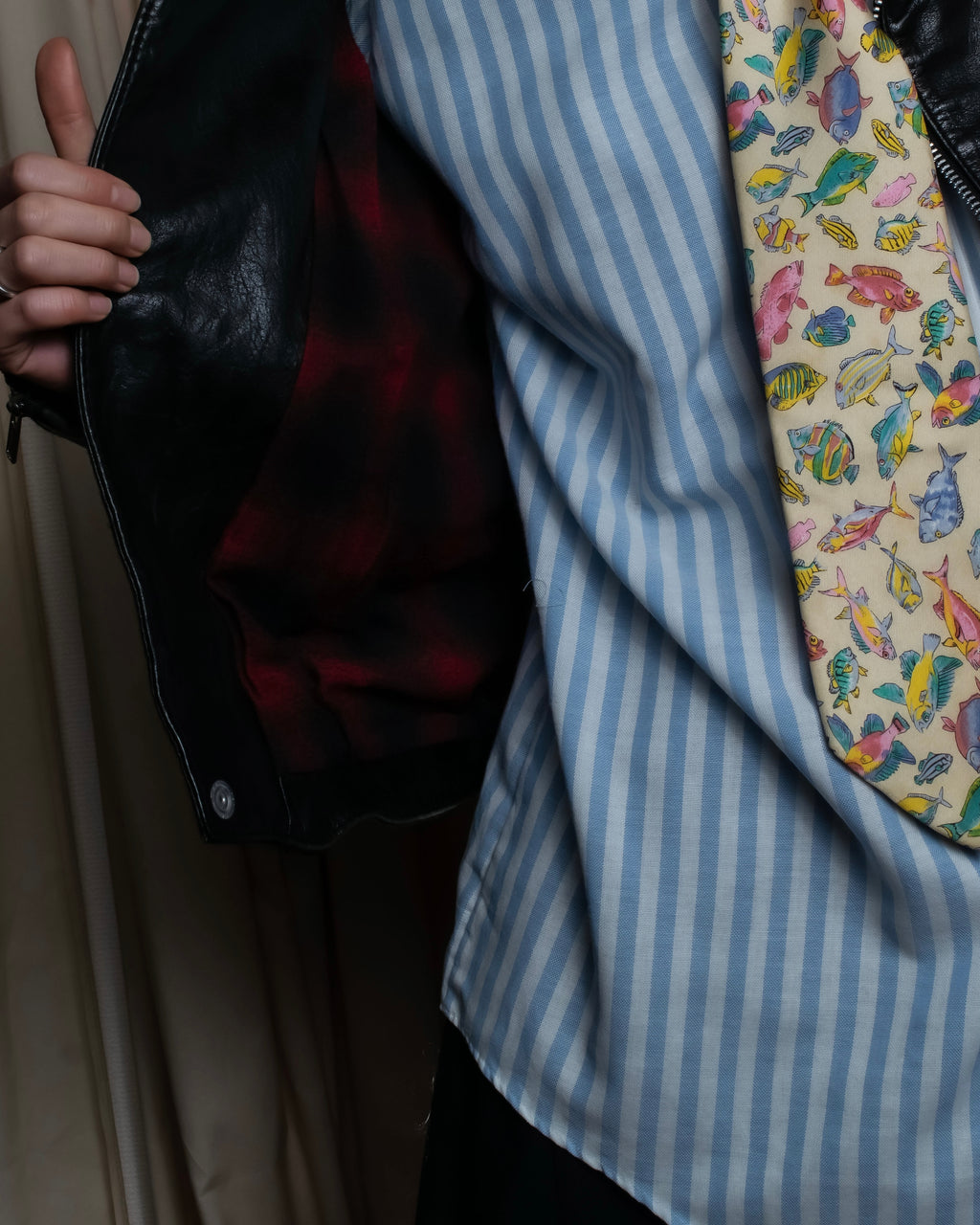 "HYSTERIC GLAMOUR" Lamb leather double riders jacket