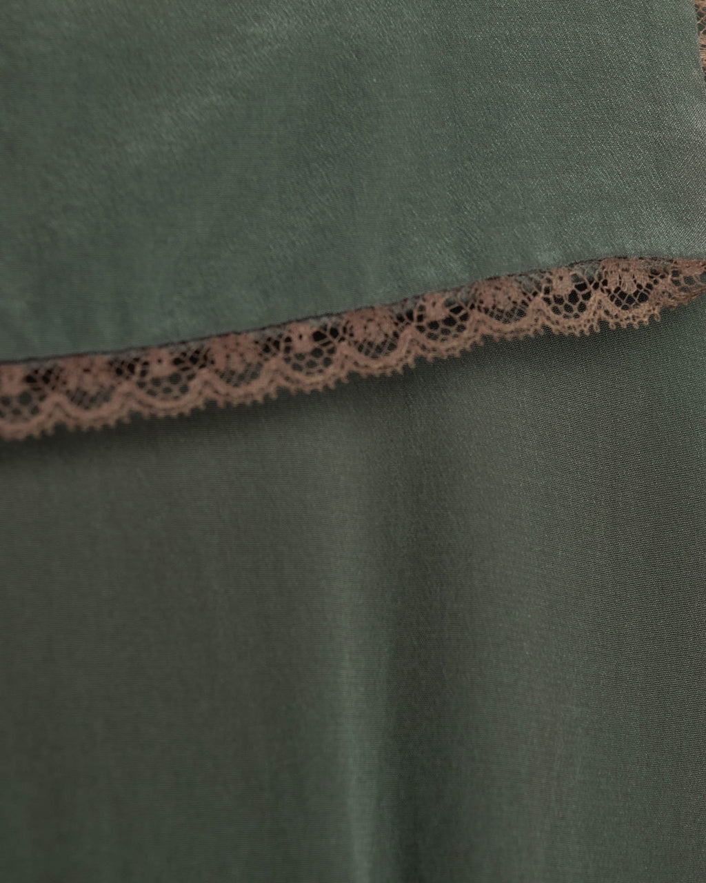 "COMME des GARÇONS" 70's-80's Vintage lace-trimmed sailor collar long dress