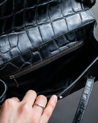 “Jean Paul Gautier” Crocodile-embossed shoulder bag