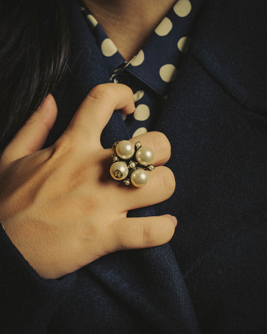 -SPECIAL- "GUCCI" 2015-2022 Pearl cluster sculptural statement ring