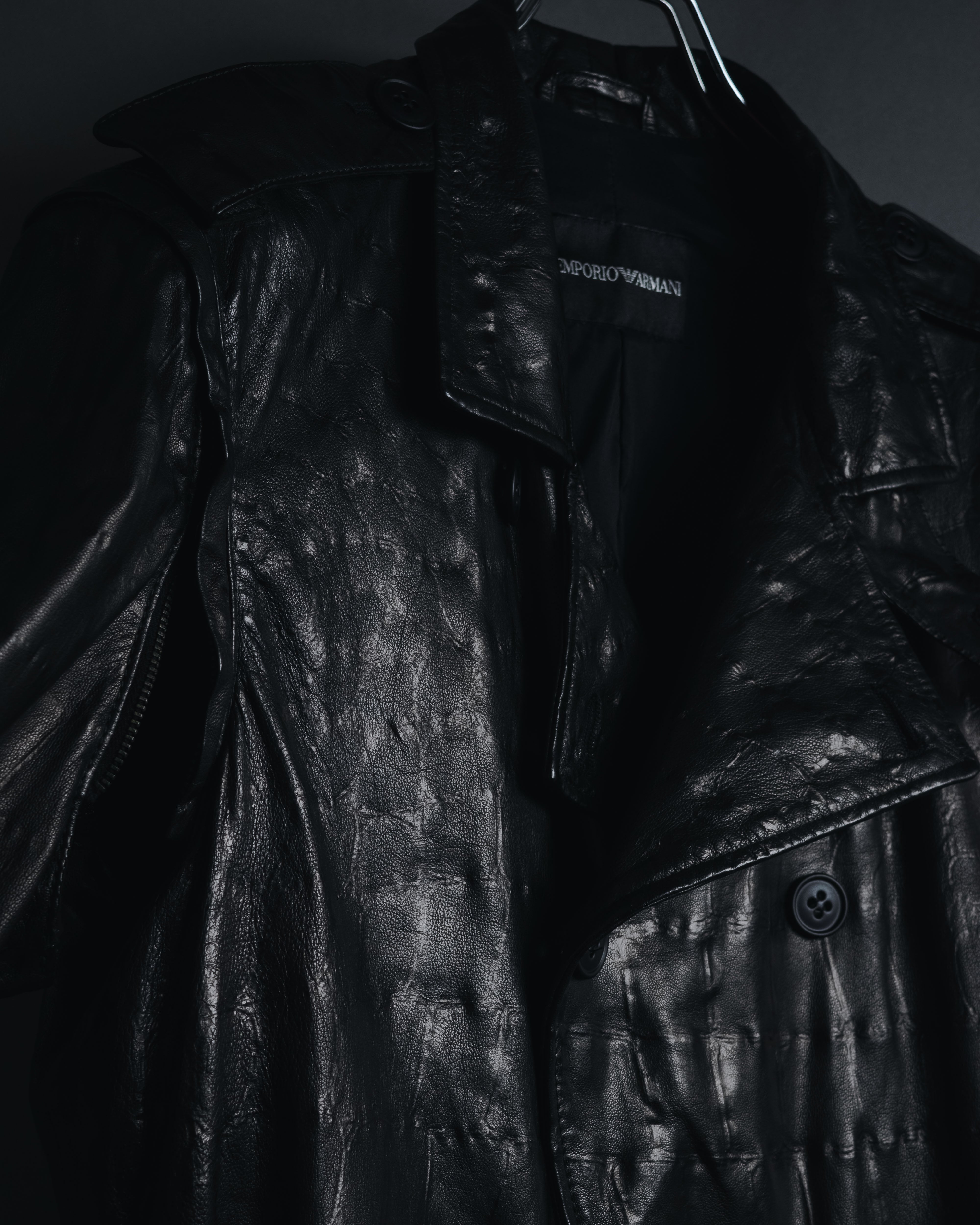 EMPORIO ARMANI (エンポリオアルマーニ) - ラムレザー トレンチコート