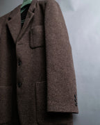 "COMME des GARCONS
HOMME DEUX" Brown checked pattern tailored jacket