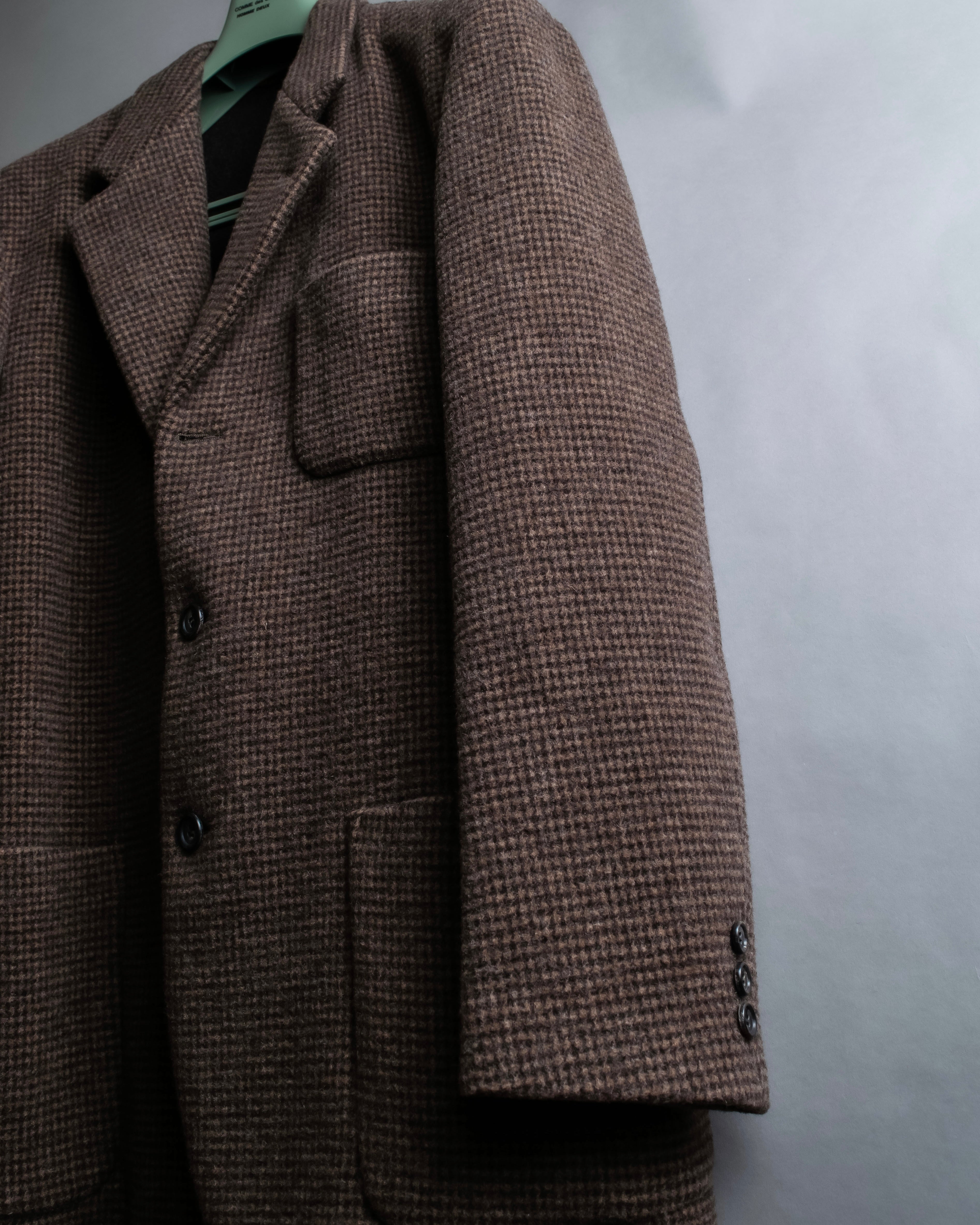 "COMME des GARCONS
HOMME DEUX" Brown checked pattern tailored jacket