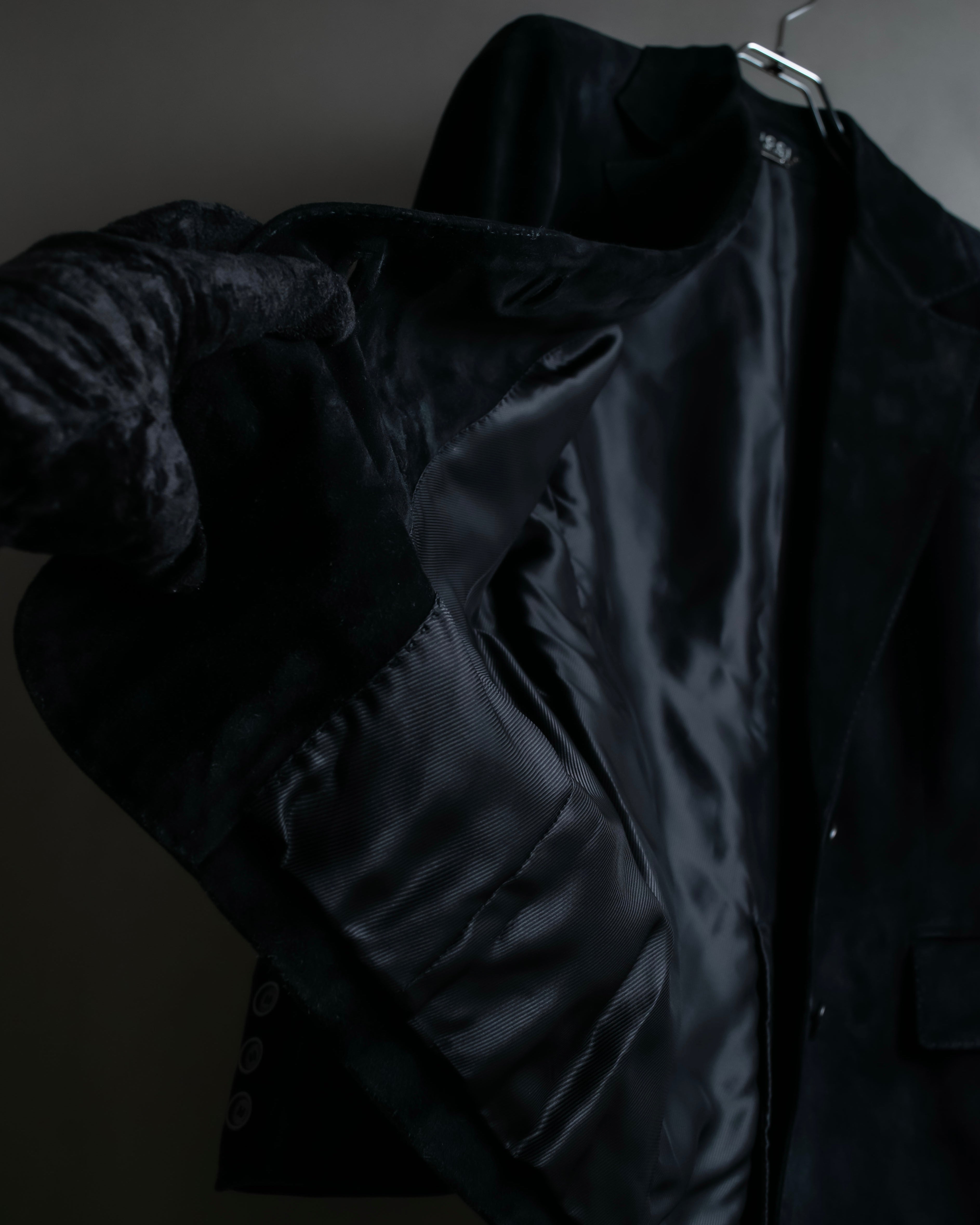 "GUCCI" Stitch design suede tailored jacket