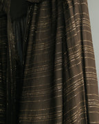 "Christian Dior" 80's-90's Lurex striped pussy-bow sheer blouse