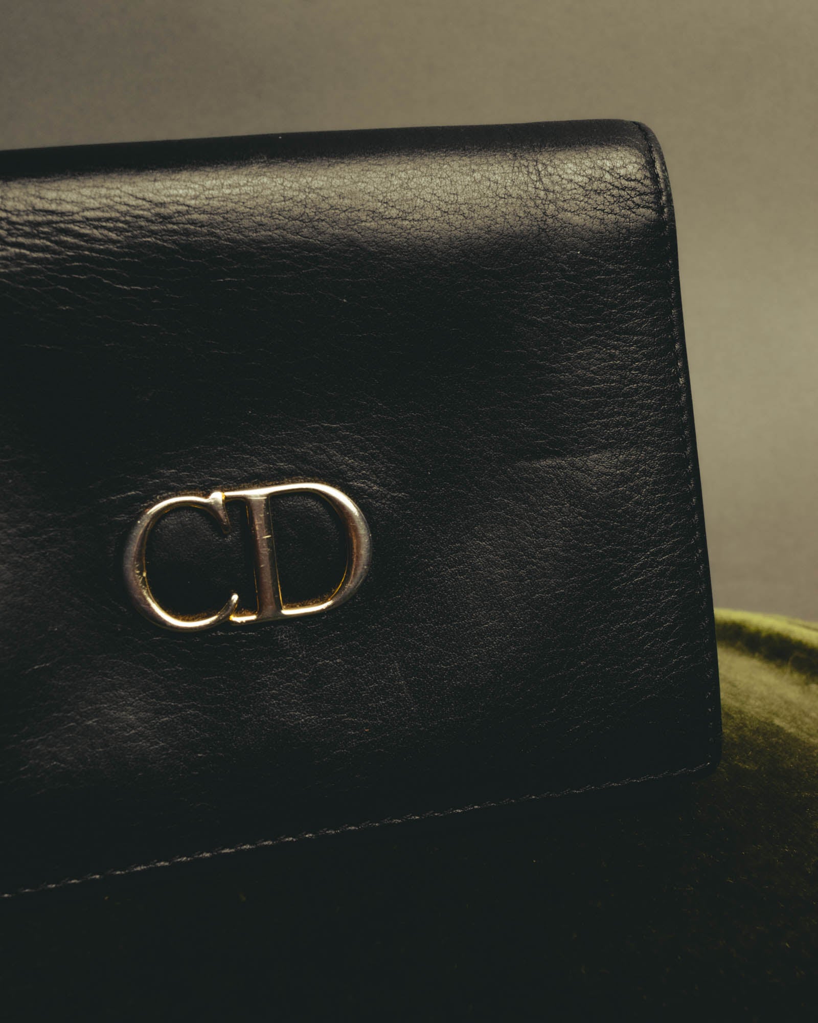 "Christian Dior" 80's-90's Black and red bifold wallet