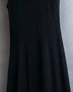 "GIANNI VERSACE" Tassel lace-up design A-line silhouette black dress