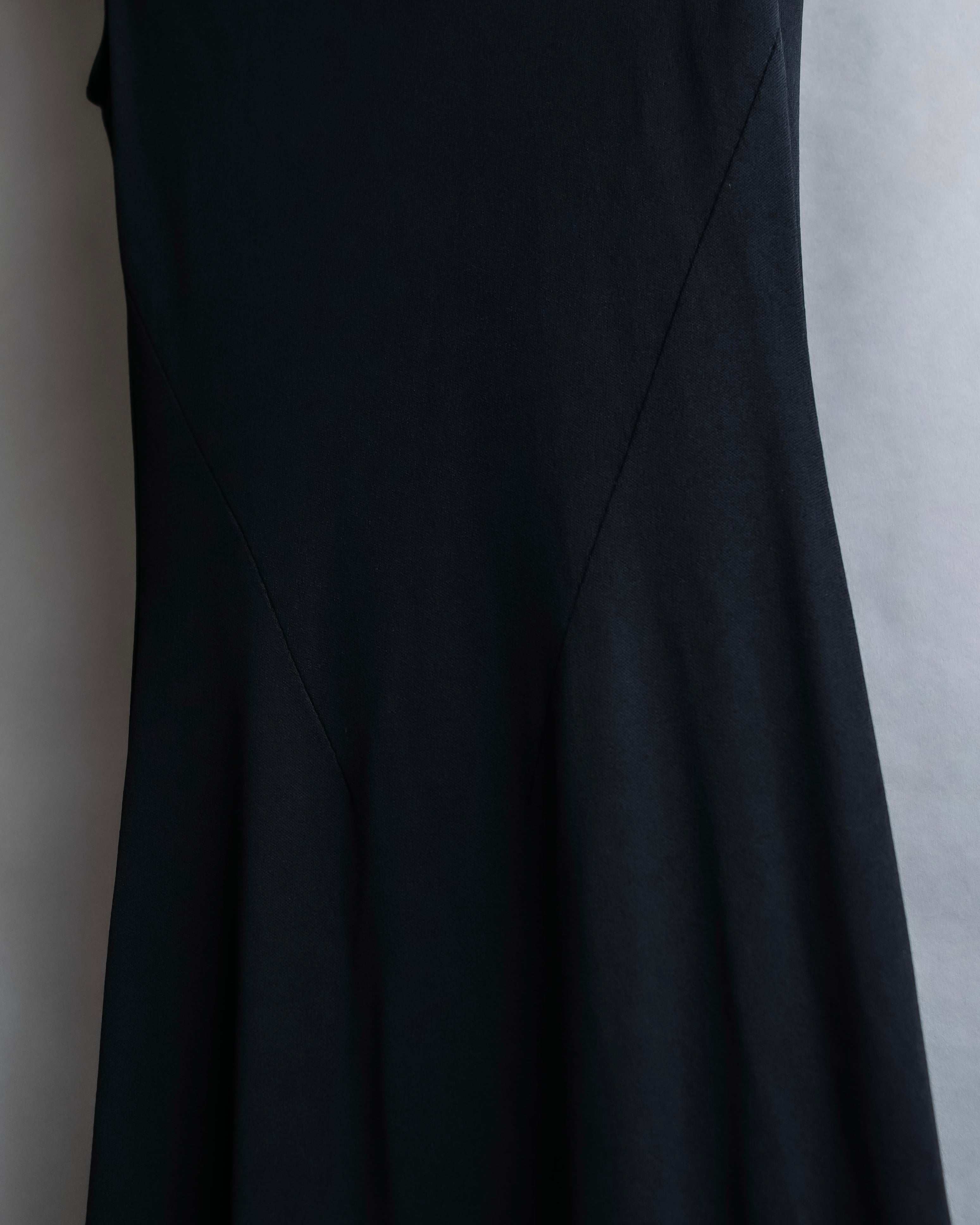 "GIANNI VERSACE" Tassel lace-up design A-line silhouette black dress