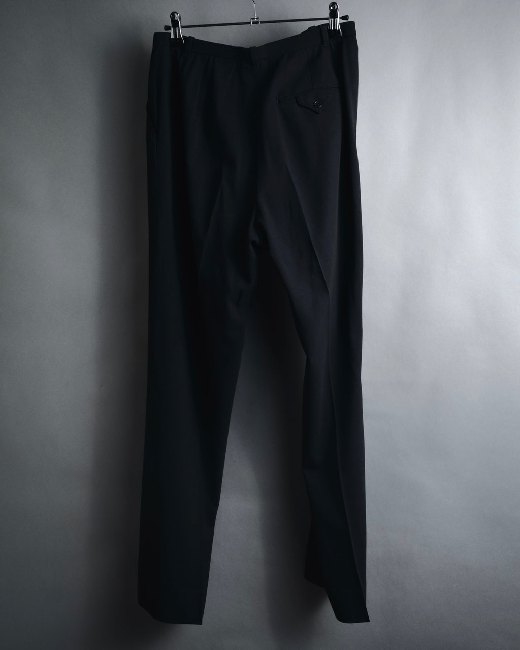 "HERMES" 90’s-00’s minimalist tapered virgin wool slacks
