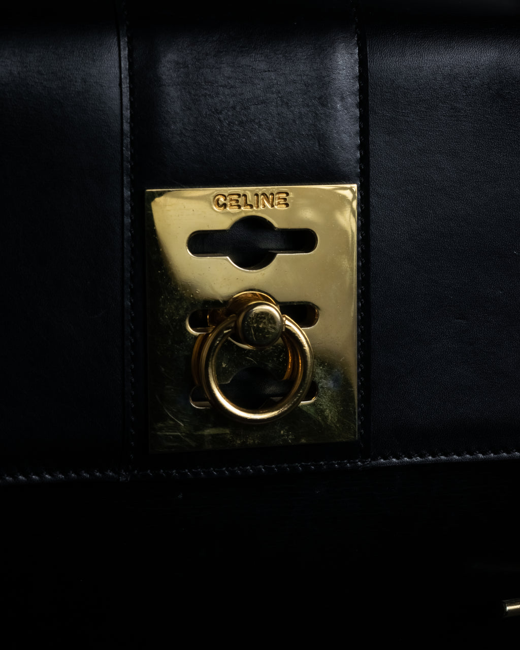 “CELINE” Early 80’s equestrian hardware top-handle bag