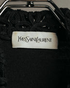 -SPECIAL- “Yves Saint Laurent” 90’s crochet collar pearl button knit pullover