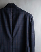 "BURBERRYS" Micro check pattern metal button blazer