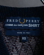 "COMME des GARCONS SHIRT × FRED PERRY" Argyle pattern box silhouette wool knit