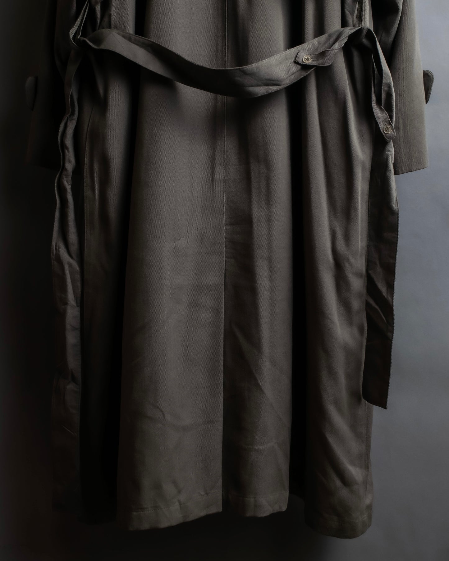 "Vintage matte texture long trench coat"