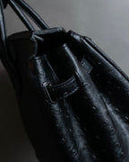 "Pierre Cardin" Turnlock design ostrich leather top handle bag