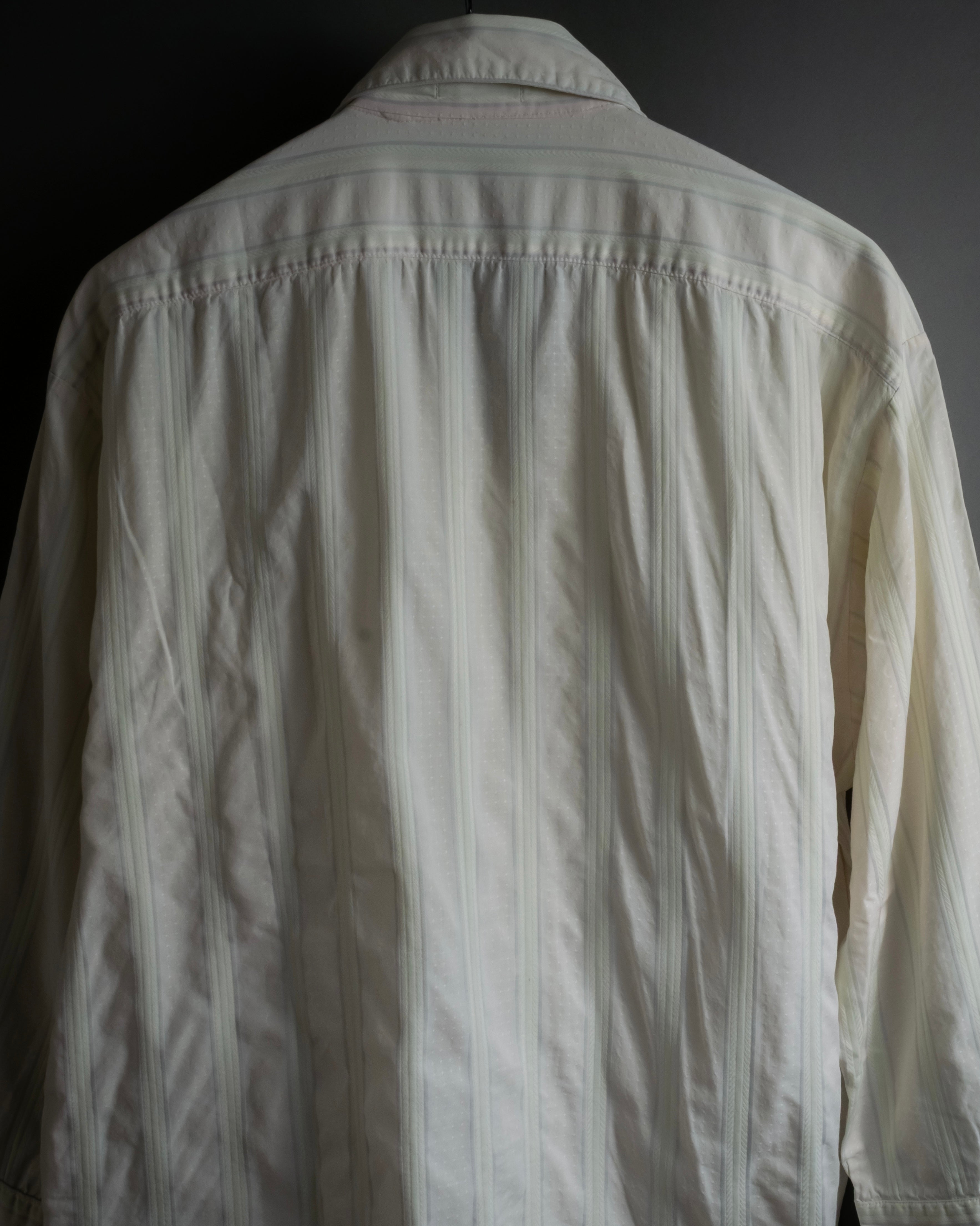 "CELINE" 80’s-90’s Pastel dobby striped pajama shirt