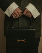 -SPECIAL- "HERMES" 60’s early sandrine box dark blue calf bit bag