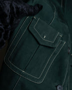 "PRADA" Stitching design suede belted coat