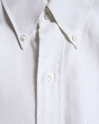 VINTAGE/ Button Down Short Sleeves White Shirt