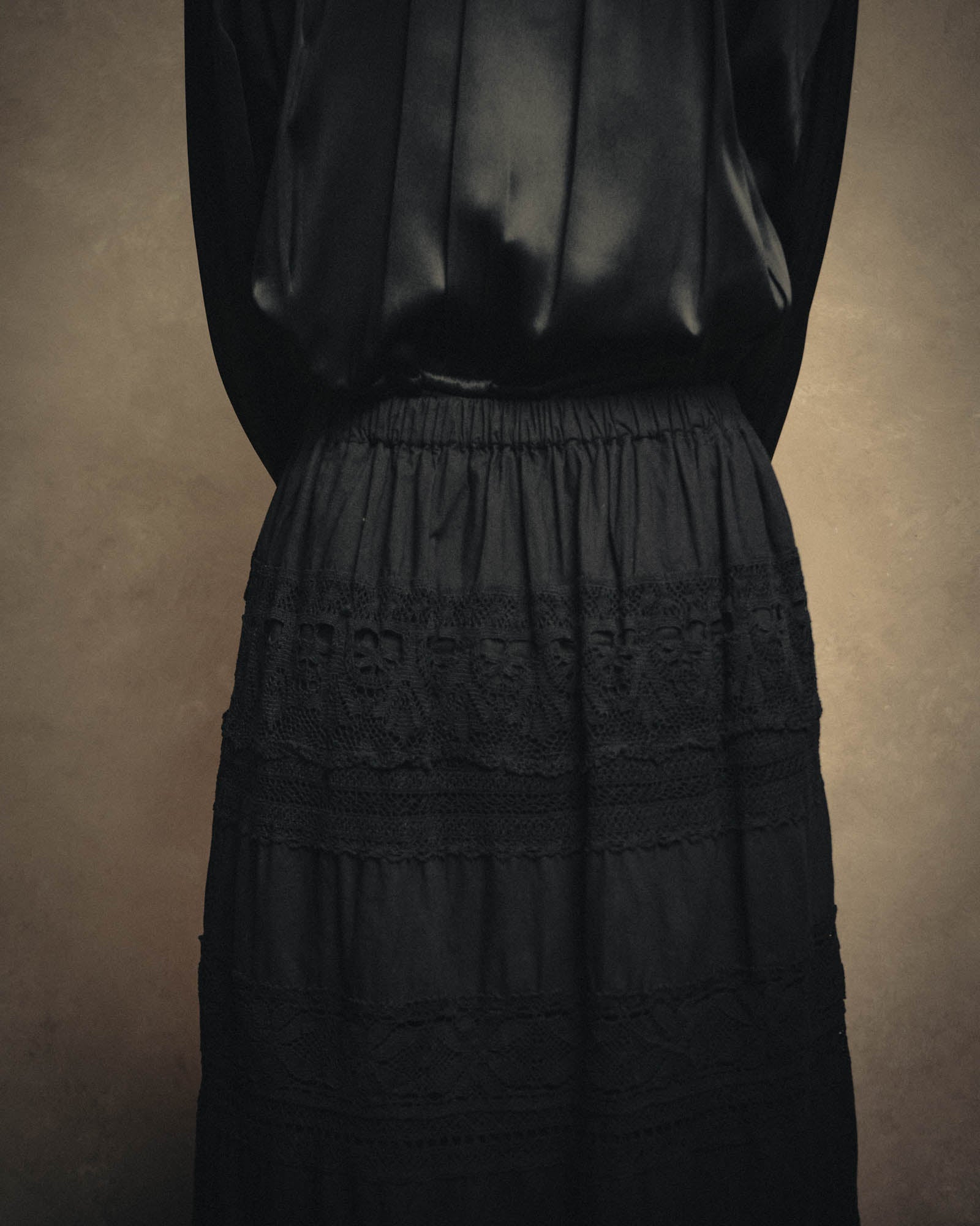 -SPECIAL- “tricot COMME des GARÇONS“ 2002SS Lace panel gathered skirt