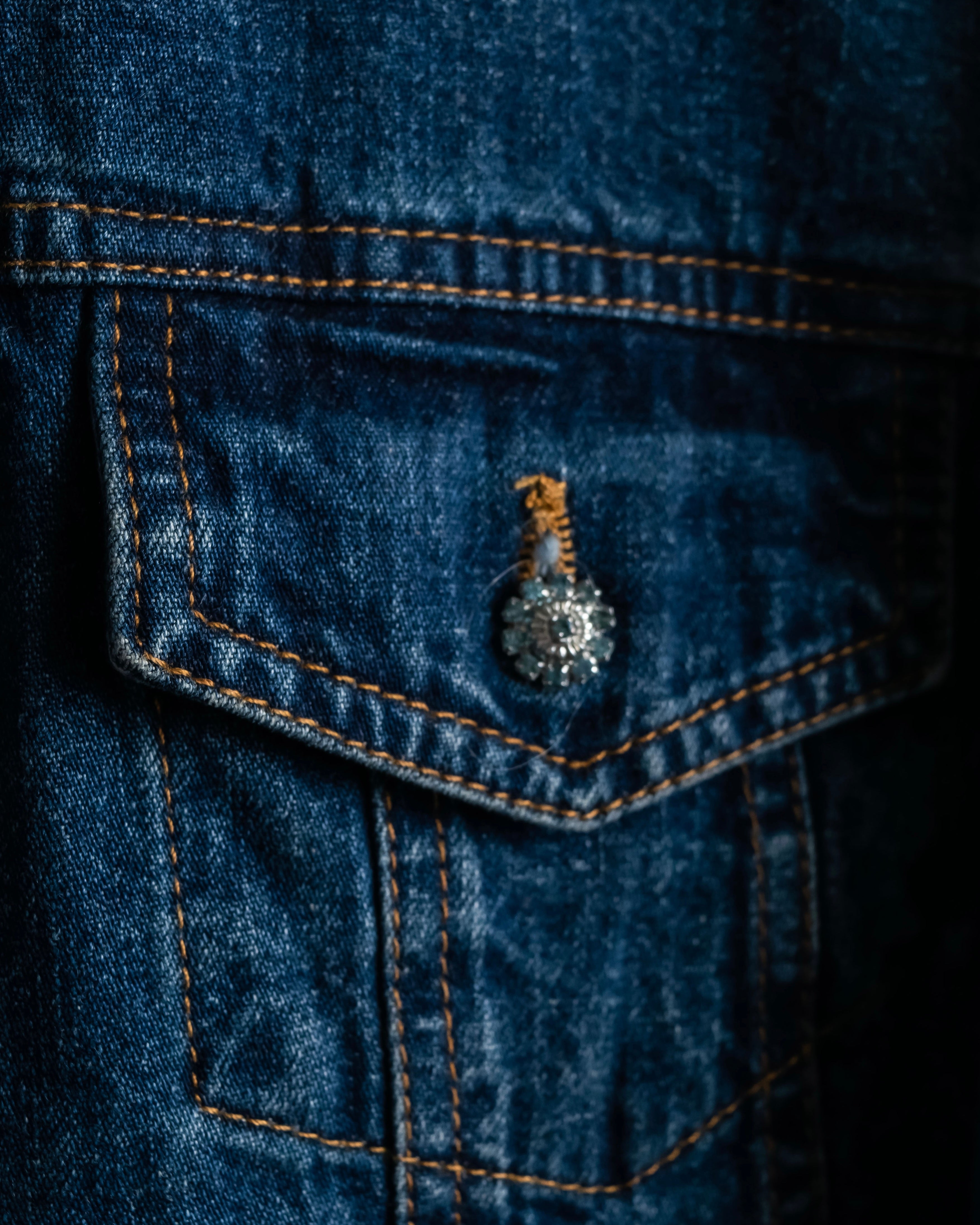 “D&amp;G” Tweed attached bijou button denim jacket