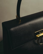 "Salvatore Ferragamo" 90's-00's Structured gancini leather top handle bag