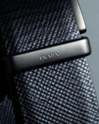 "PRADA" Black x blue reversible design belt