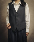 -SPECIAL- “HERMES” 2007-2009 Super 100s pinstripe tailored long gilet