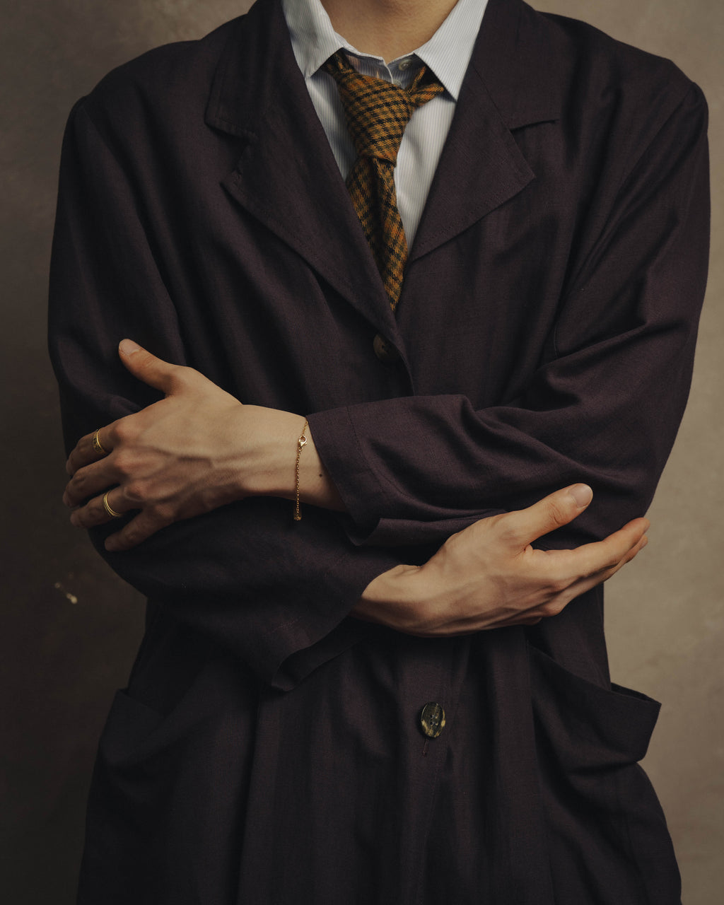 -SPECIAL- “DRIES VAN NOTEN” 90’s–00’s Rayon linen tailored long jacket and shorts set up