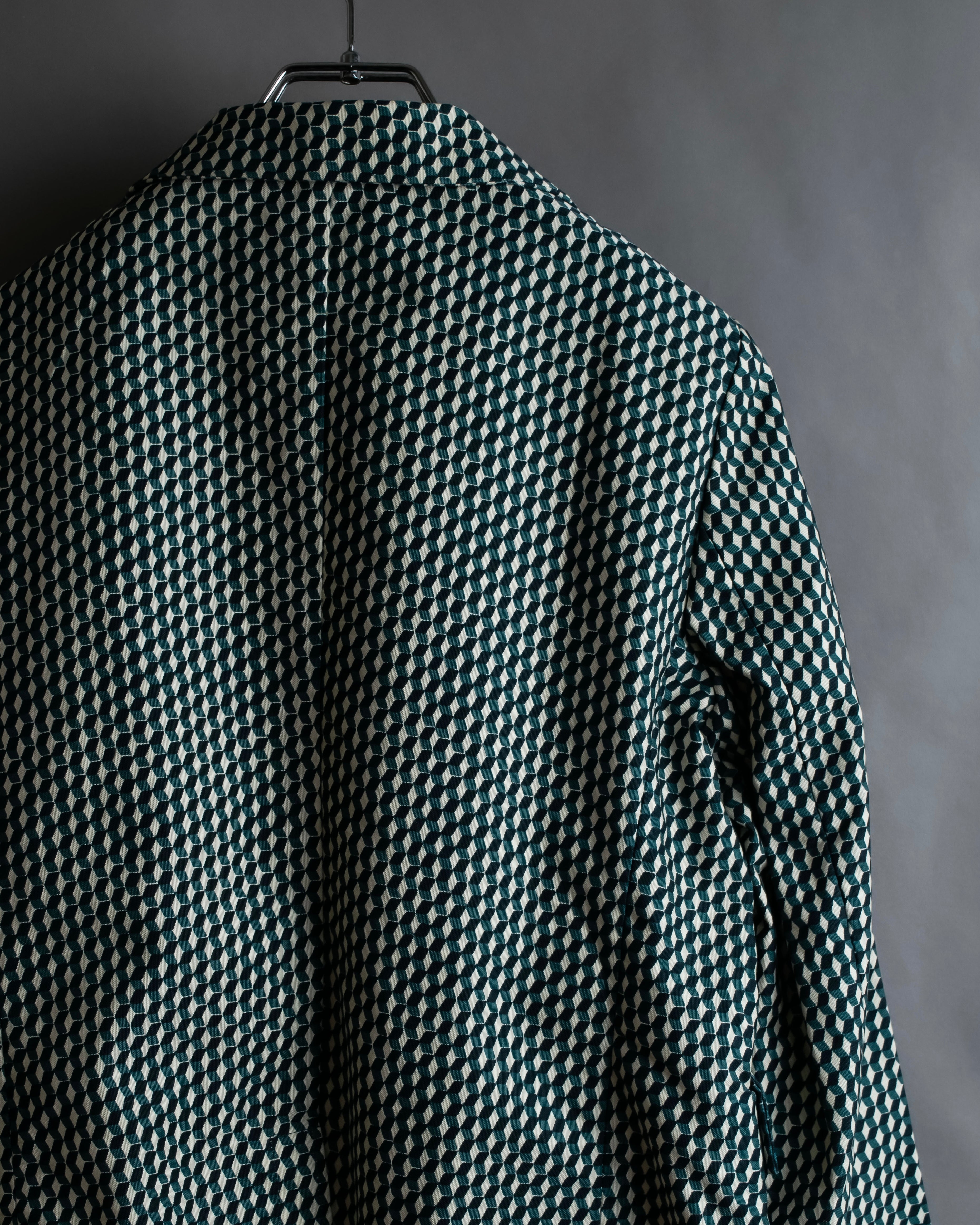 "MARNI" Geometric pattern double-breasted tailored jacket