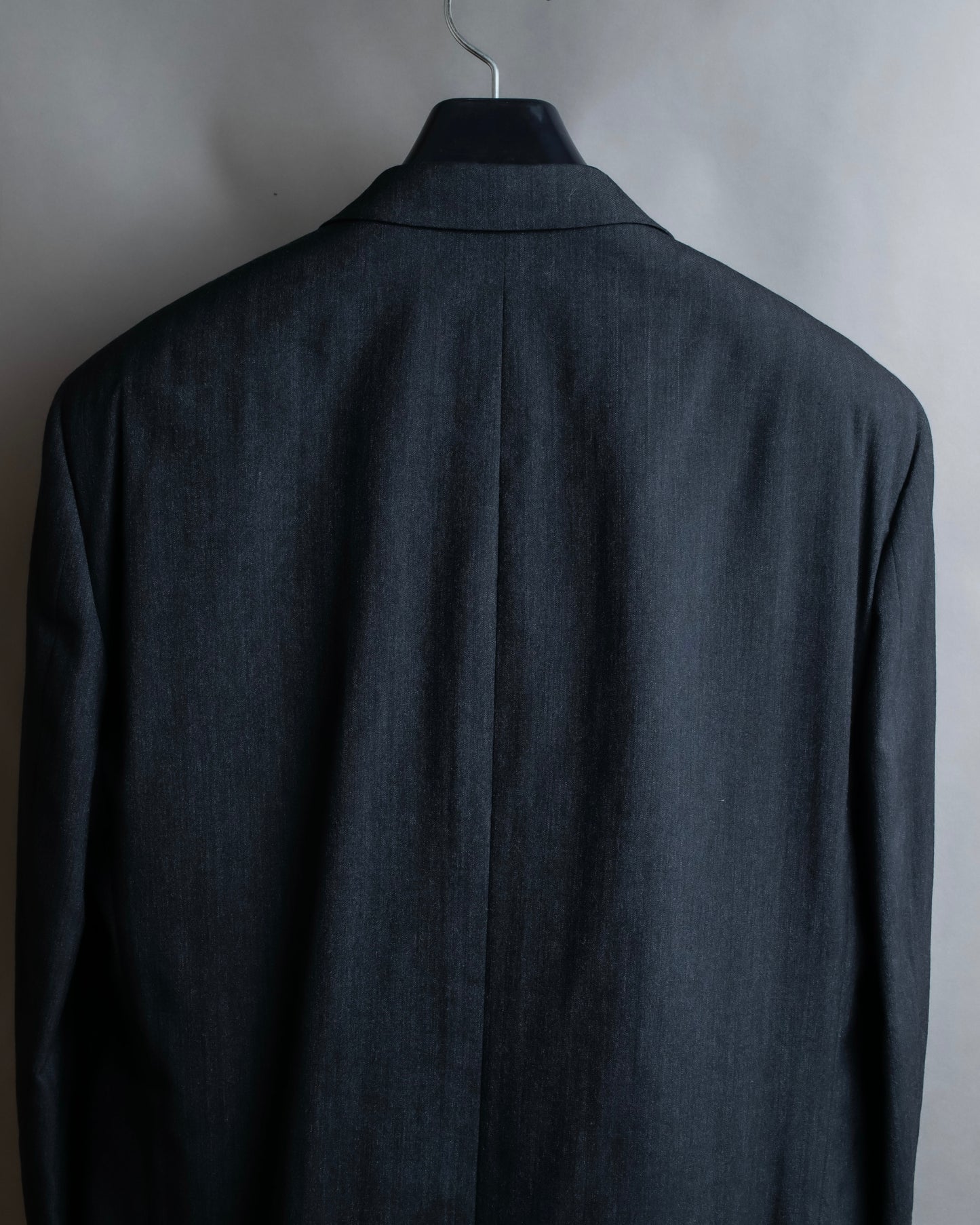 "COMME des GARCONS
HOMME" Notch lapel tailored jacket & wide tapered slacks charcoal gray set up