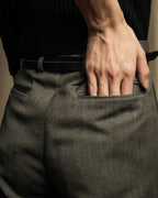 "YVES SAINT LAURENT" Deep pleat tapered wool slacks