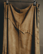 “DOLCE&GABBANA” 1999-2003 Distressed suede patchwork maxi skirt