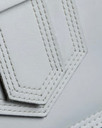 "YVES SAINT LAURENT" Large tab detail white leather shoulder bag