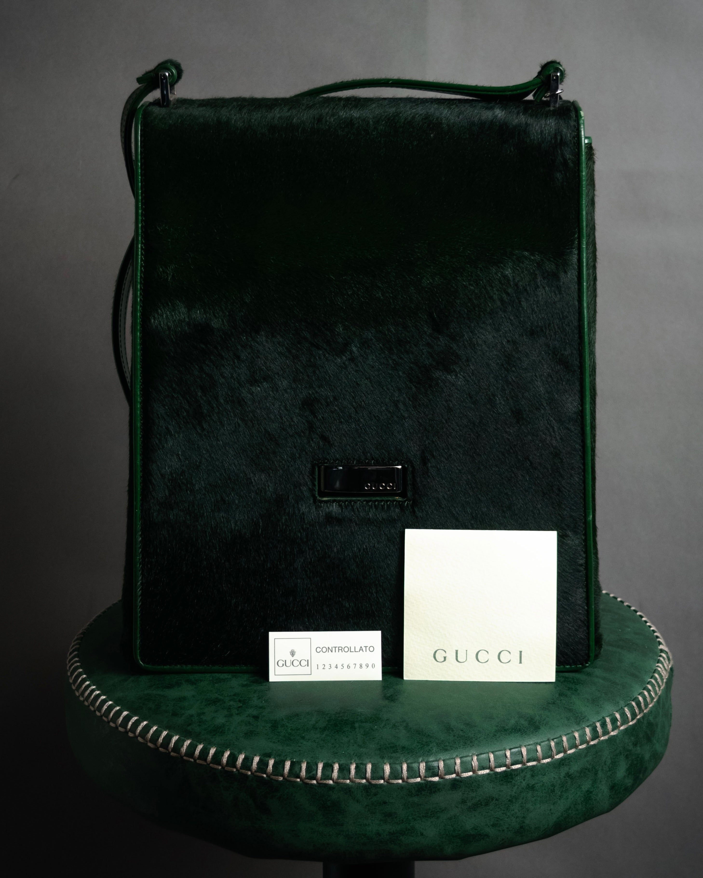“GUCCI“ 90’s-00’s pony hair structured shoulder bag