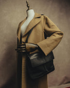 “PRADA” 90’s-00’s Nylon and leather flap messenger bag