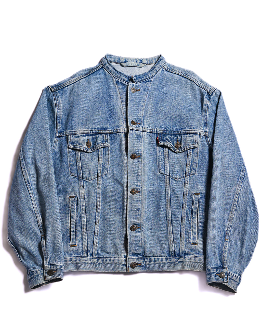 LEVI’S/ Oversized No Collar Denim Jacket Light Blue