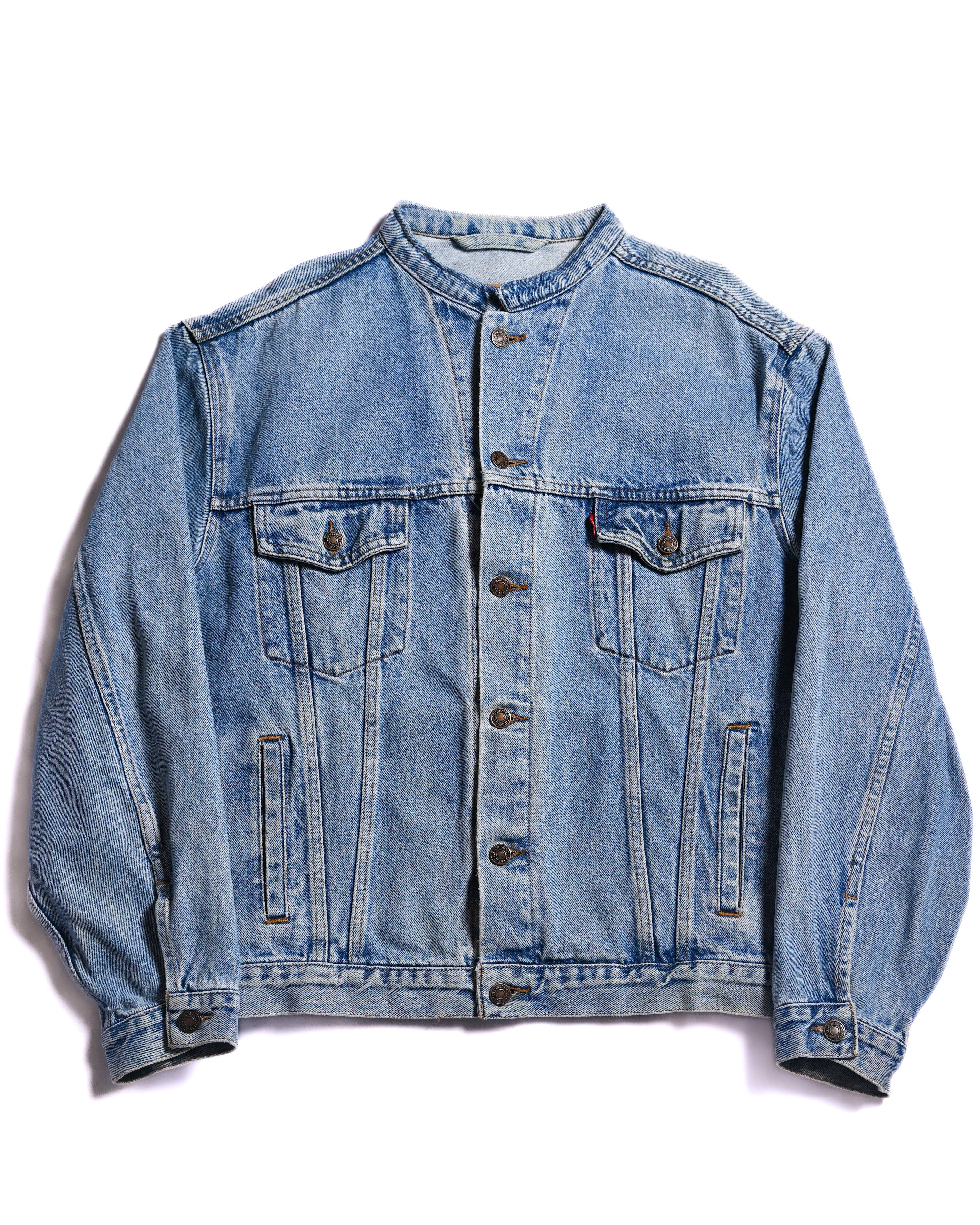 LEVI’S/ Oversized No Collar Denim Jacket Light Blue