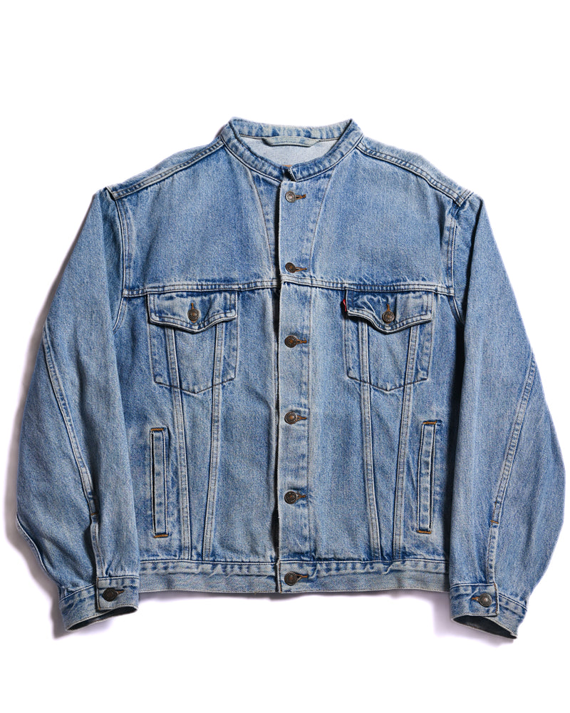 LEVI’S/ Oversized No Collar Denim Jacket Light Blue