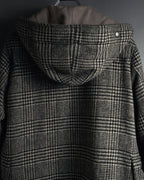 “Harris Tweed” Hooded plaid duffle coat