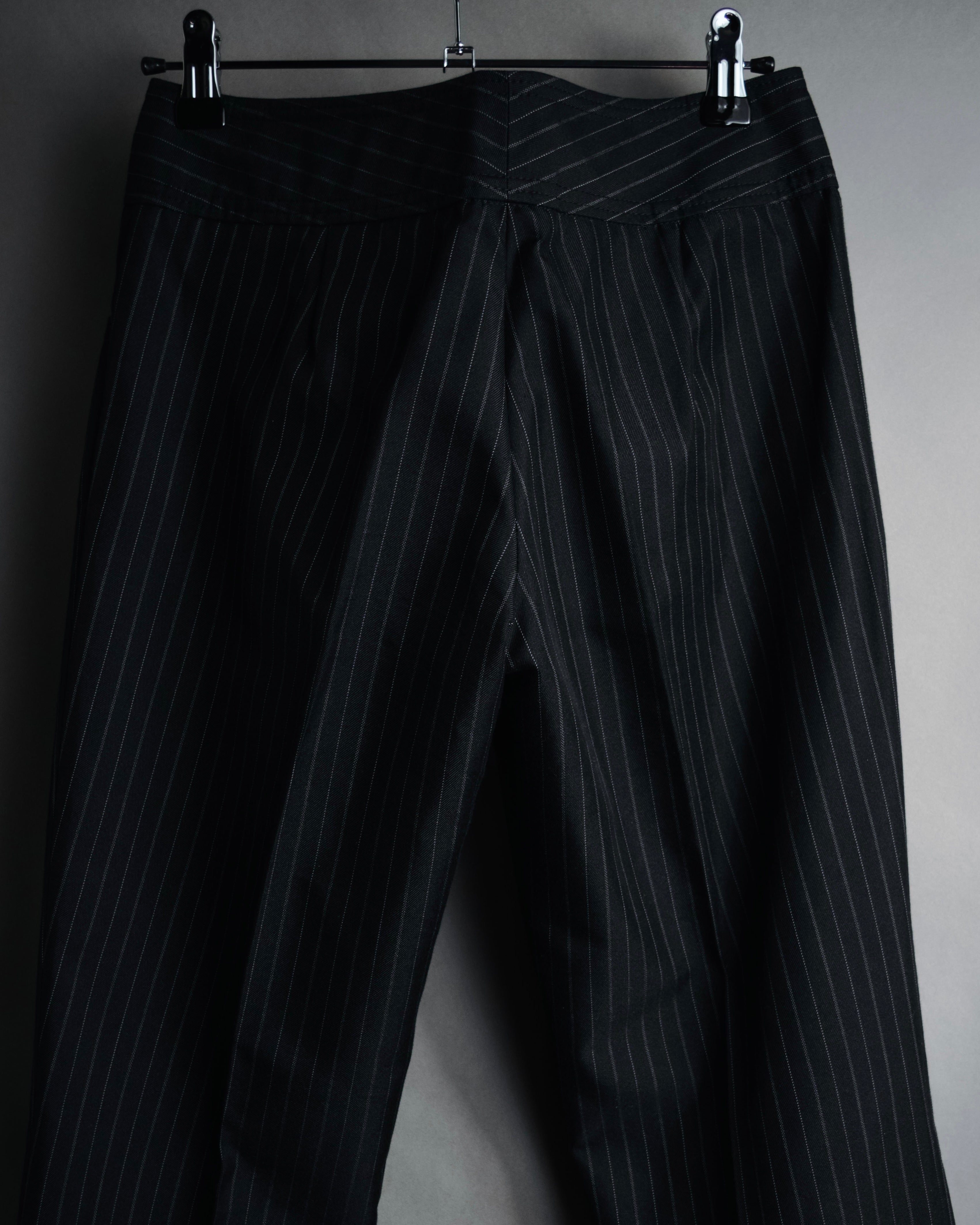 "GUCCI" 90’s-00’s signature hardware pinstripe wool slacks