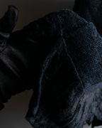 Vintage velour-trimmed box silhouette knit