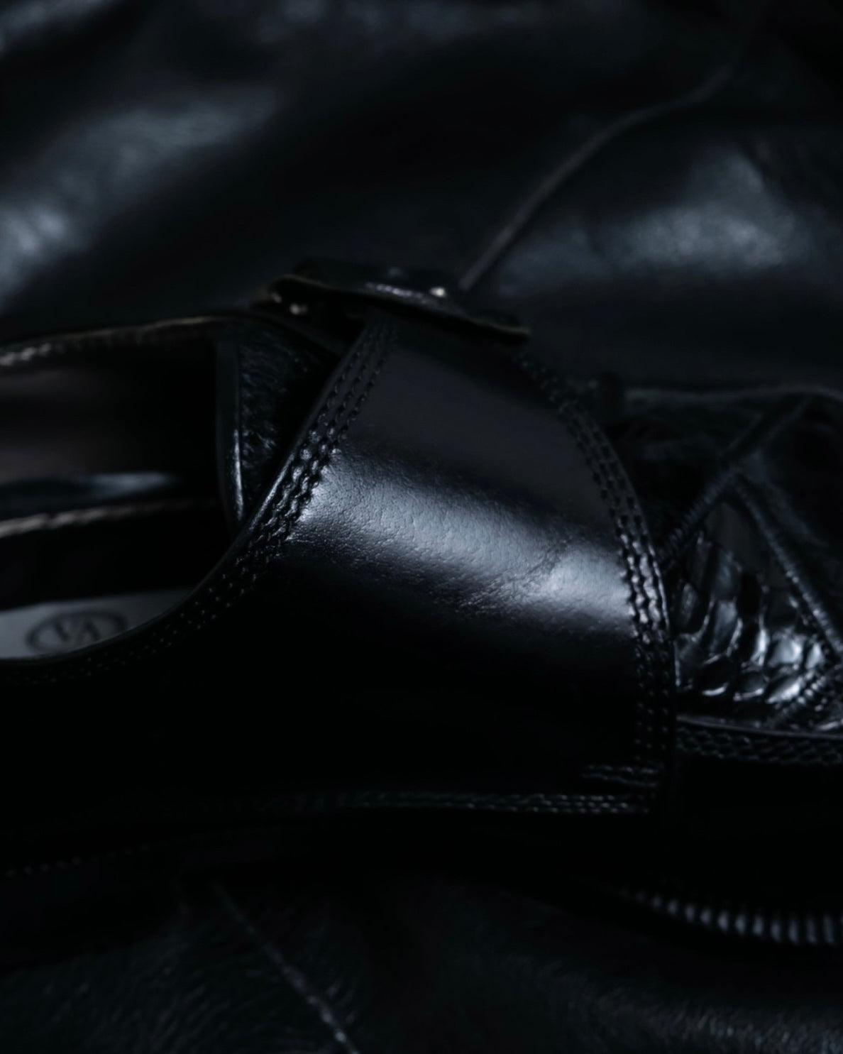 Vintage Harako Crocodile Leather Combination Leather Shoes