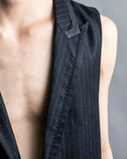 "DOLCE & GABBANA" Pattern switching peak lapel gilet