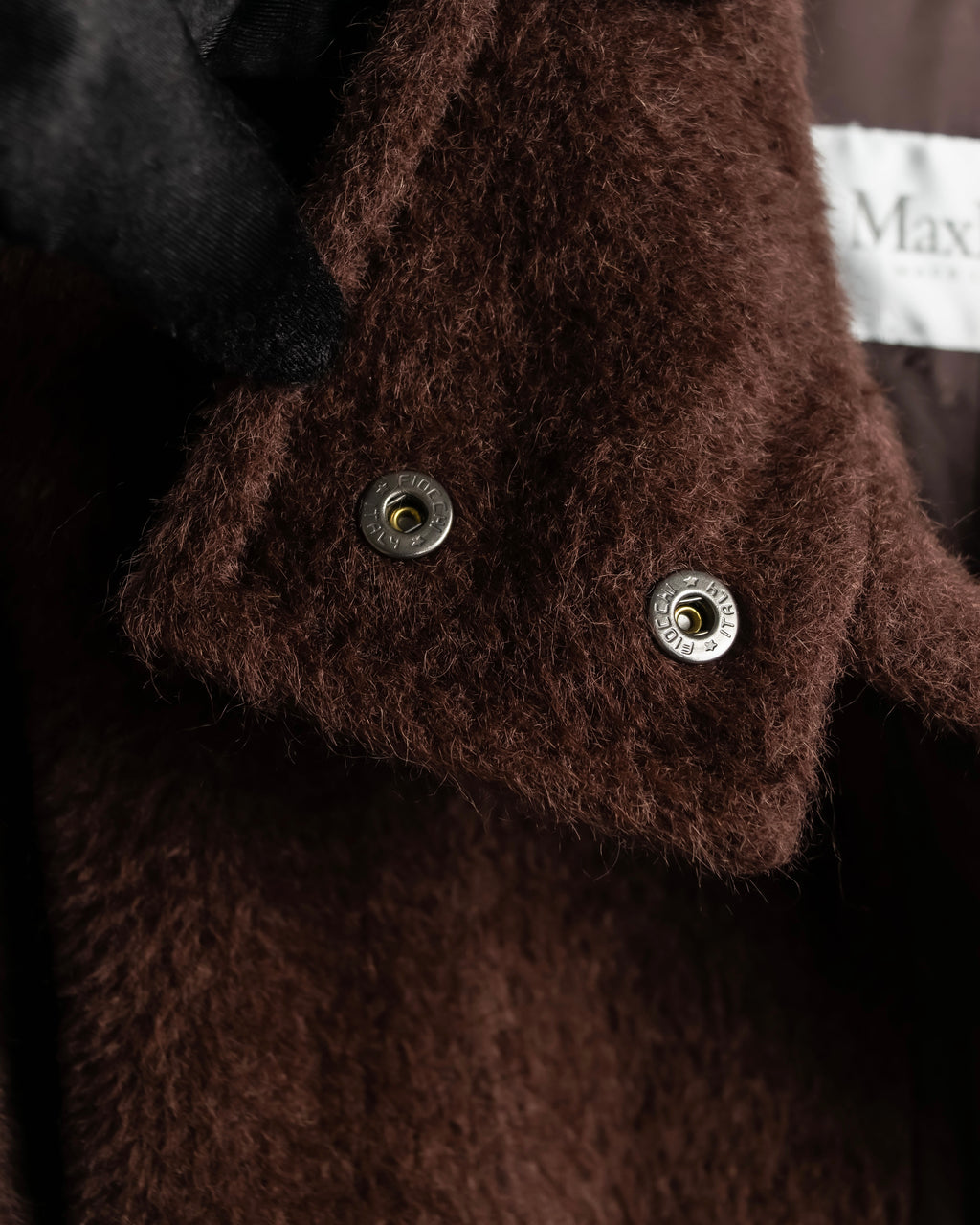 "Max Mara" Alpaca wool belted stand collar long coat