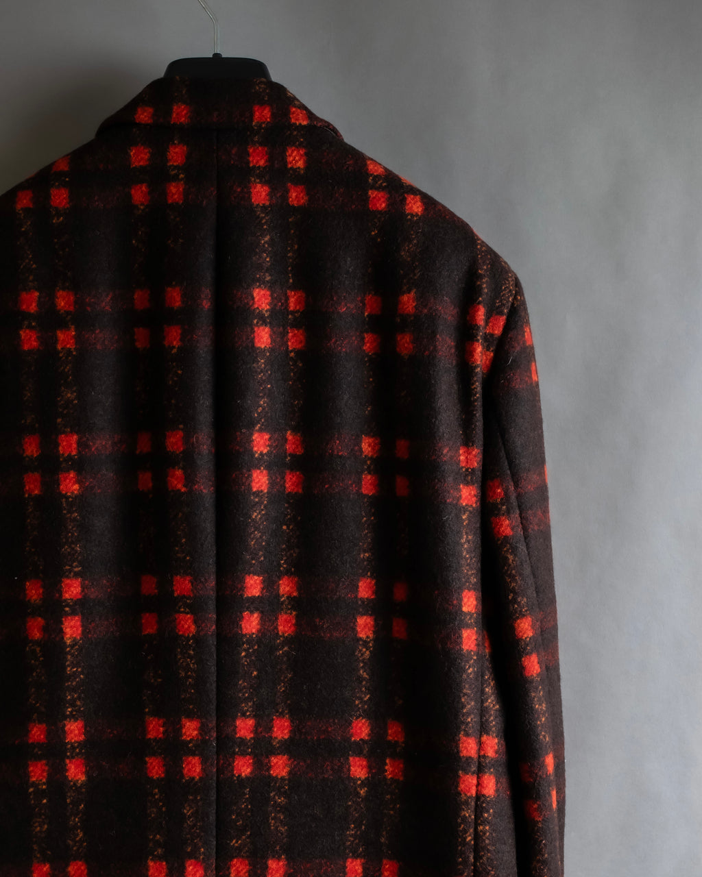 "HUGO BOSS" Plaid brushed wool tailored coat