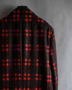 "HUGO BOSS" Plaid brushed wool tailored coat