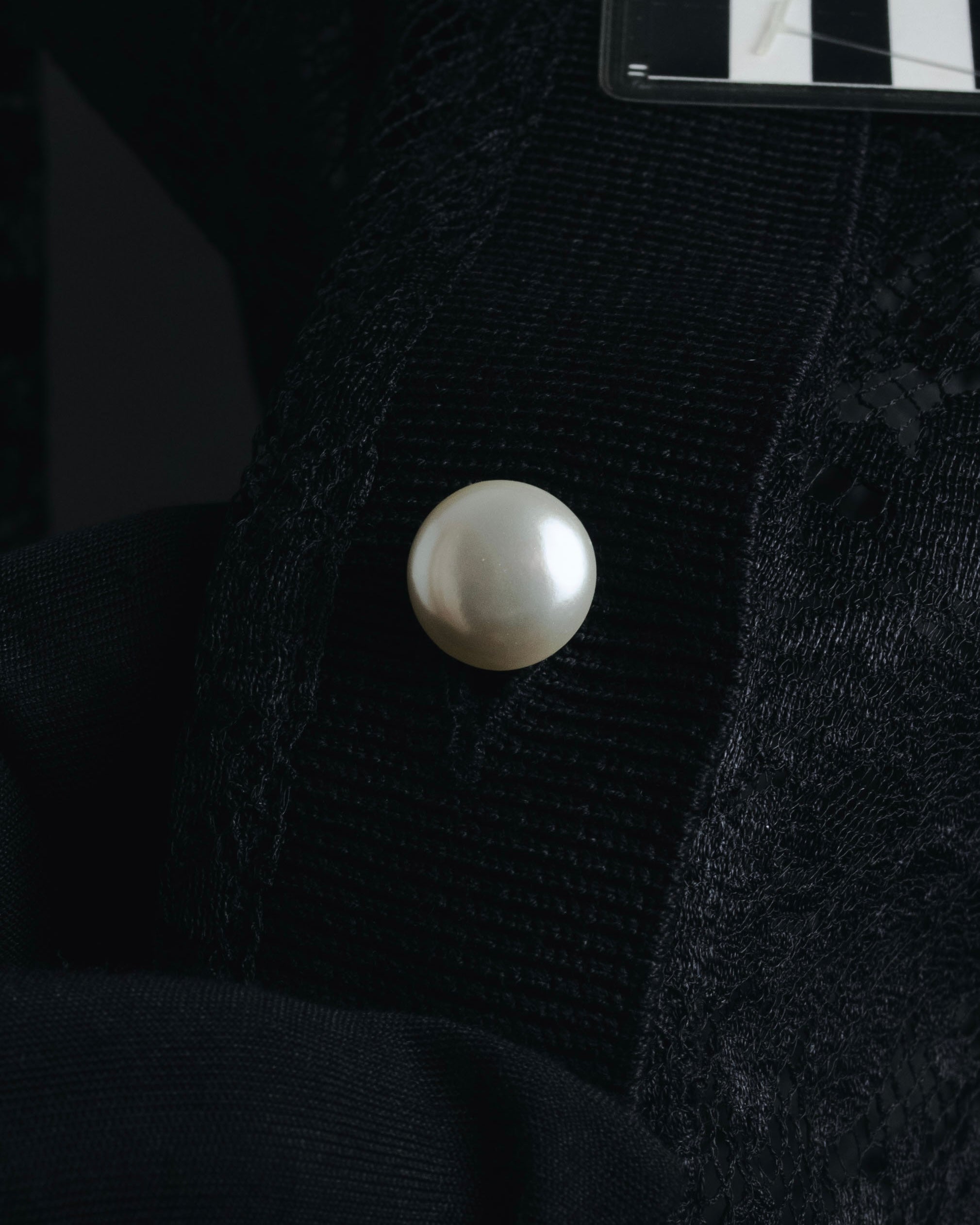 "VALENTINO MISS V" Late 80s botanical lace polo shirt