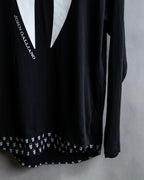 "John Galliano" Tie motif trompe l'oeil design pullover